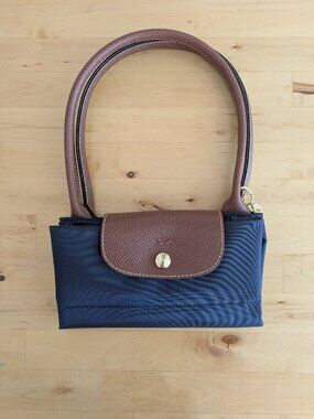 Medium Navy Longchamp Le Pliage tote bag